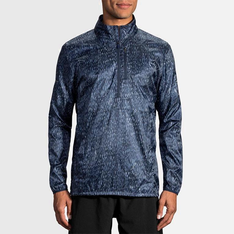 Brooks Lsd Pullover Mens Running Jackets - Blue - Philippines (634851YUN)